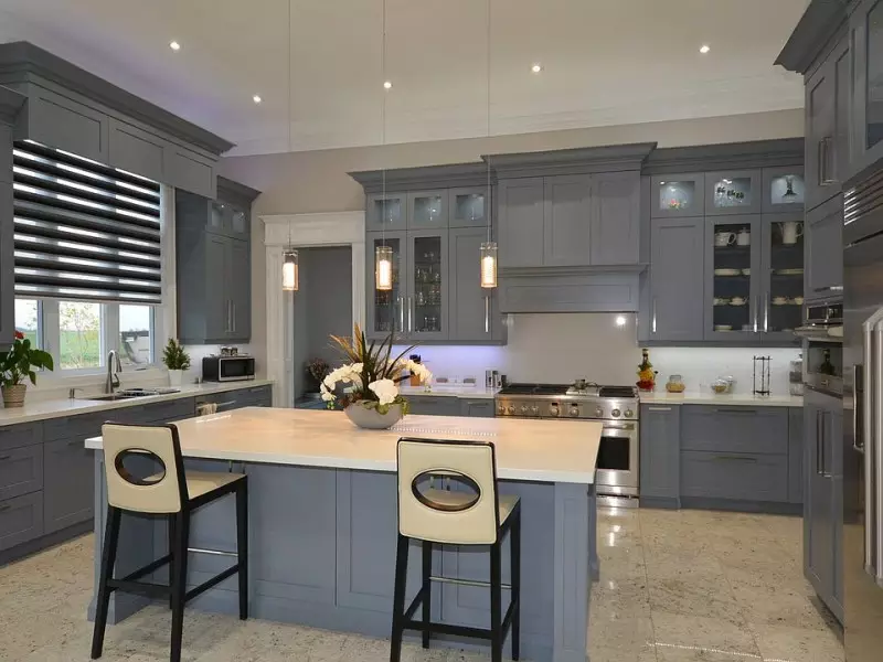 Gray and White Kitchen
